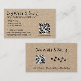 Hund Walks och Sitta | QR-kodAffärskort Visitkort