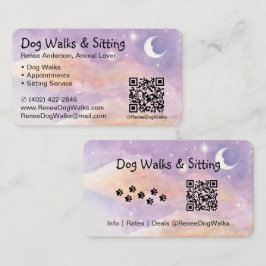 Hund Walks och Sitta | QR-kodAffärskort Visitkort