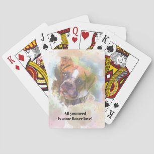 Hund Watercolor Boxer Casinokort