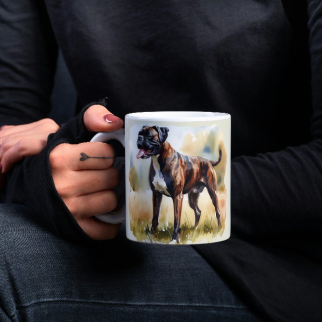 Hund Watercolor Boxer Kaffemugg (Skapare uppladdad)