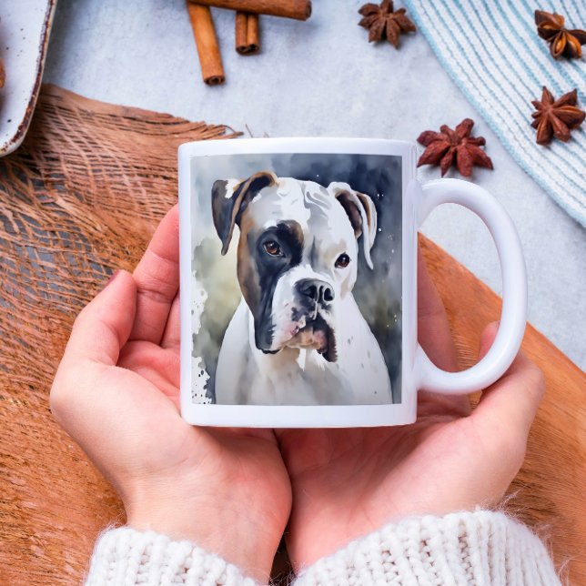 Hund Watercolor Boxer Kaffemugg (Skapare uppladdad)