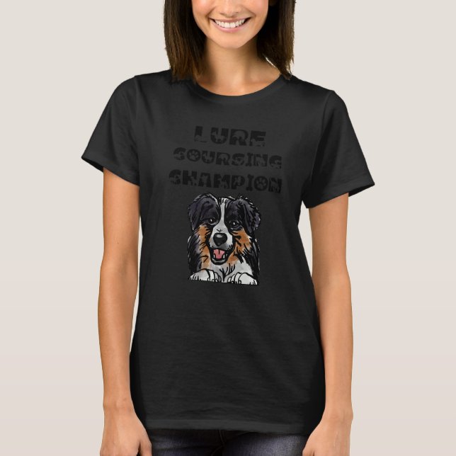 Hund Watercolor för Lure Coursing Champion T Shirt (Framsida)