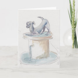 "Hund Watercolor Sketch/London"-hälsningskort Helgkort