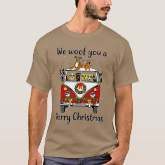Hund We Woof You A God jul God jul T Shirt
