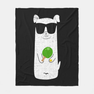 Hund Wearing Sunglasses Spela Bord Tennis Roligt S Fleecefilt