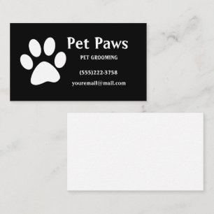 Hund White Black Pet Grooming Service Busine Visitkort