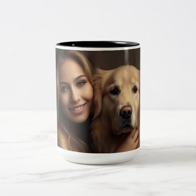 Hund Wifey Modern Black Script White Womens Två-Tonad Mugg (Center)