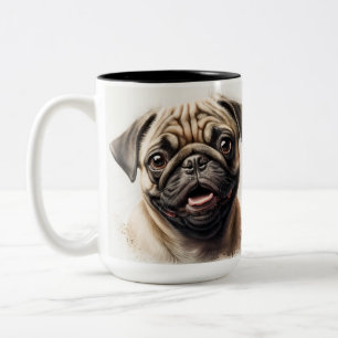 Hund Wifey Modern Black Script White Womens Två-Tonad Mugg
