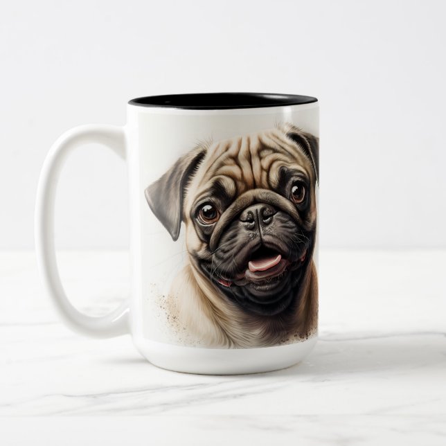Hund Wifey Modern Black Script White Womens Två-Tonad Mugg (Vänster)