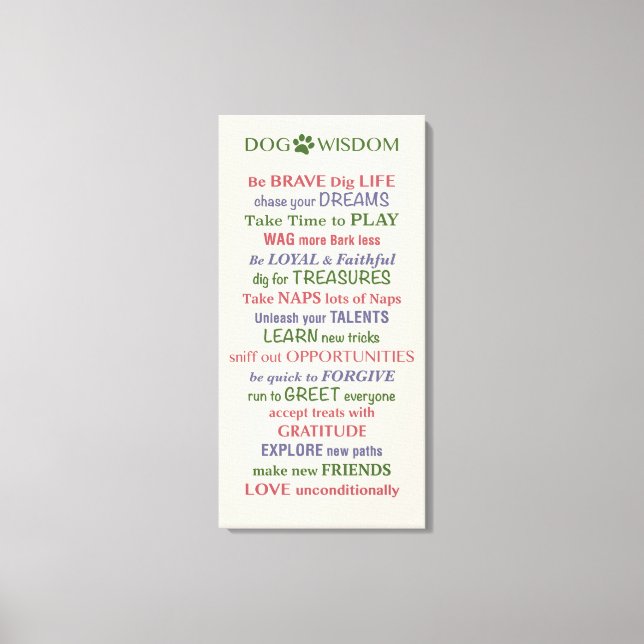 Hund Wisdom-citat Canvastryck (Framsida)