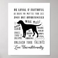 Hund Wisdom inspirational Pet Canvas House Regler