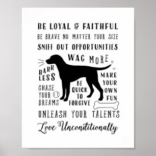 Hund Wisdom inspirational Pet Canvas House Regler Poster