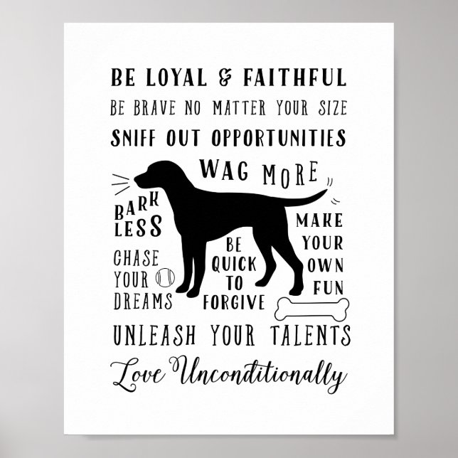 Hund Wisdom inspirational Pet Canvas House Regler Poster (Framsidan)