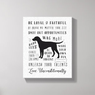 Hund Wisdom inspirational Pet House Regler Canvastryck