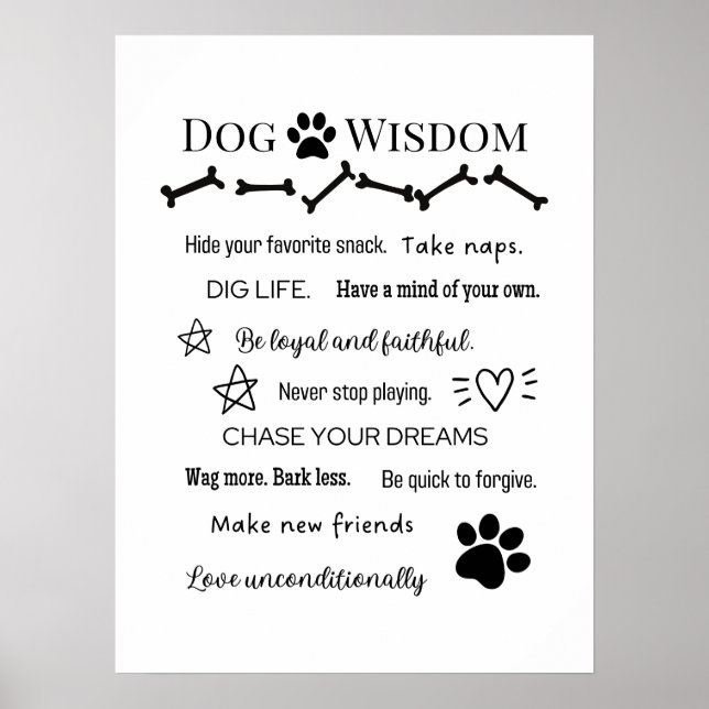 Hund Wisdom Poster (Framsidan)