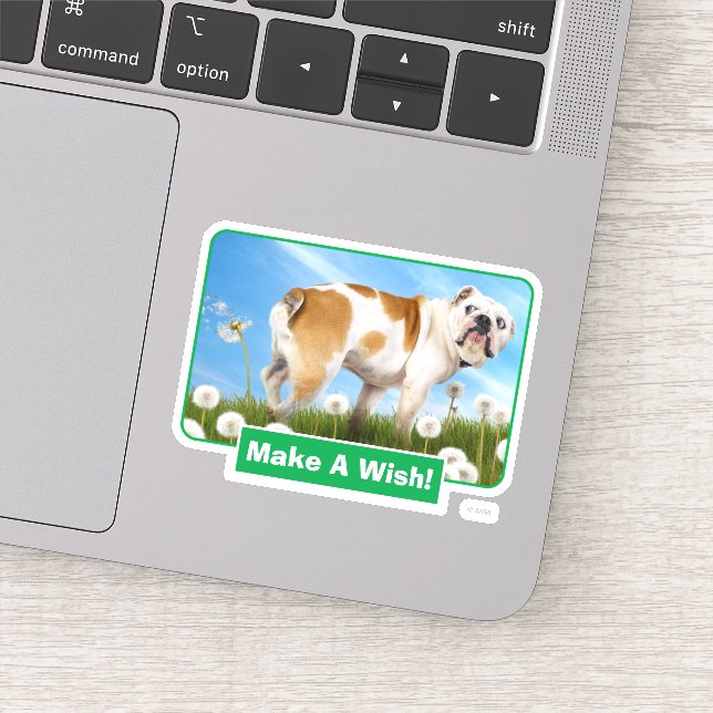 Hund with Dandelion Klistermärken (Detalj)