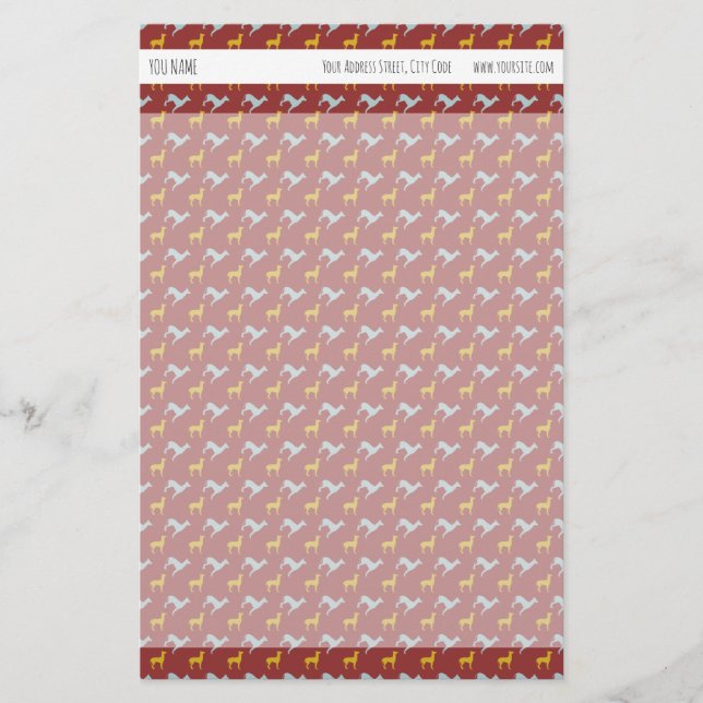 Hund Year2018 Hundar Mönster Personlig Stationery Brevpapper (Framsida)