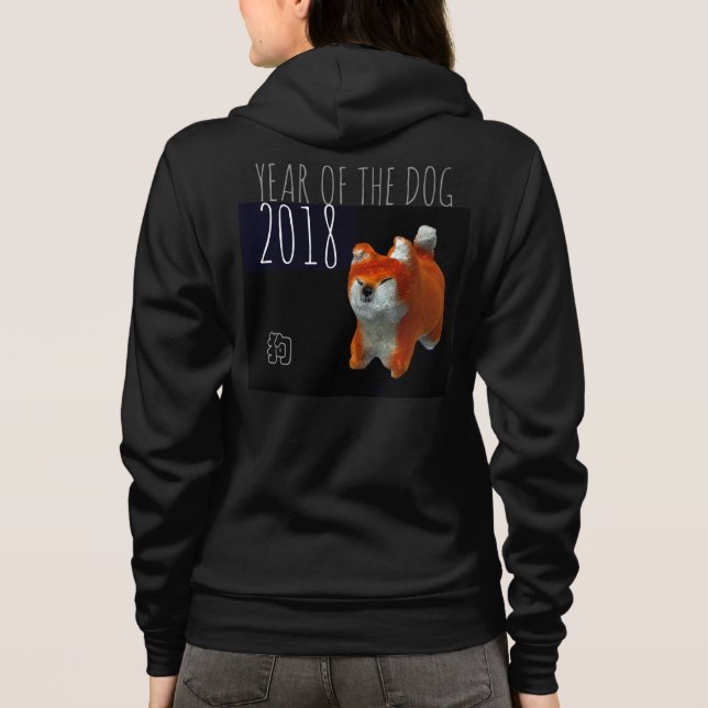 Hund Year Shiba Puppy 3D Digital Art Woman H Tröja (Baksida)