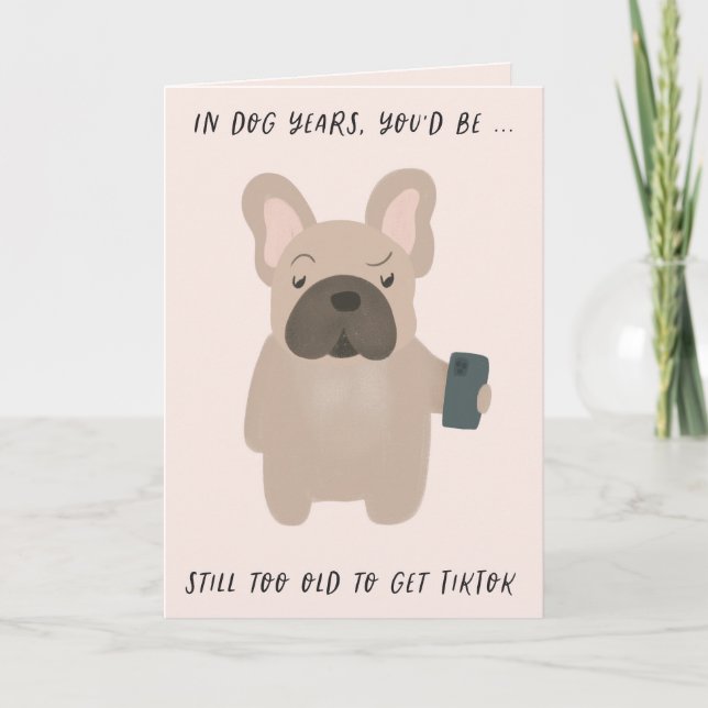 Hund Years Danking Hundar Funny Birthday Card Kort (Framsida)
