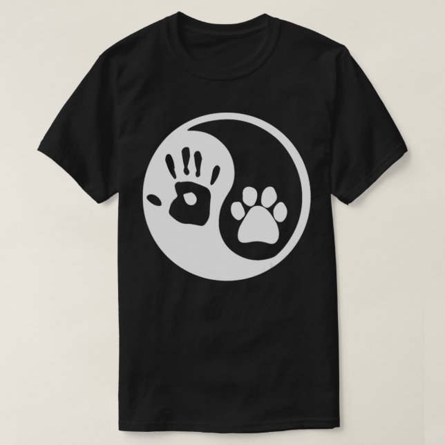 Hund Yin Yang T Shirt (Design framsida)