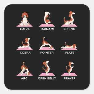 Hund Yoga Pose Fyrkantigt Klistermärke