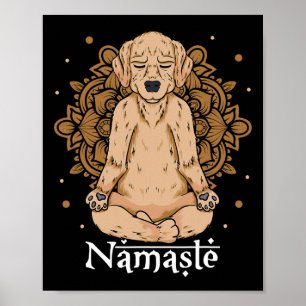Hund Yoga Tröja Rolig Valp Älskare Namaste Yoga Hu Poster