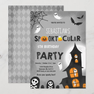 Hundad House Halloween Födelsedagsfest inbjudan