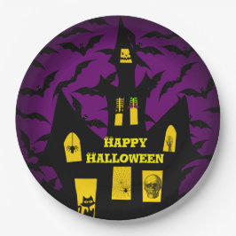 Hundad House Halloween Pappra Tallrikar