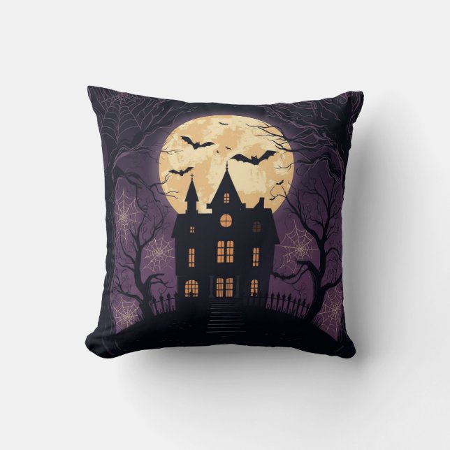 Hundad House Halloween Square Pillow Kudde (Framsida)
