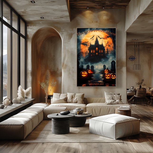 Hundad mansion Halloween med Jack-O'-Lanternor Poster (Skapare uppladdad)