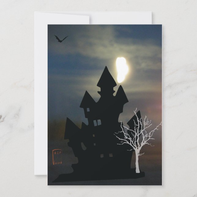 Hundade House Halloween Inbjudningar (Framsida)