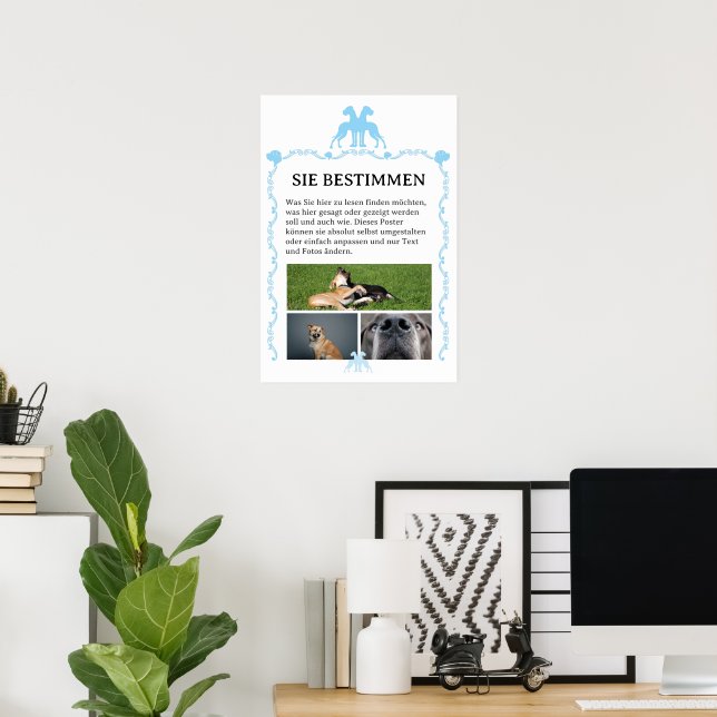 Hundaffisch för egen design  poster (Hemmakontoret)