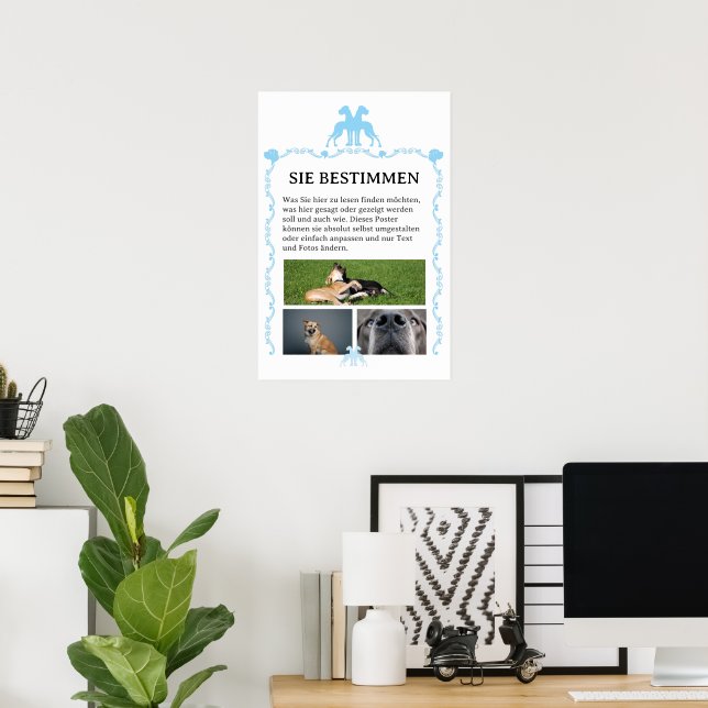 Hundaffisch för egen design  poster (Hemmakontoret)