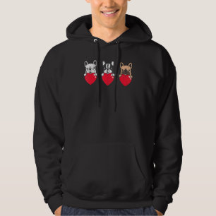 Hundägare Frenchie Heart Pet Animal Fransk Bulldog Hoodie