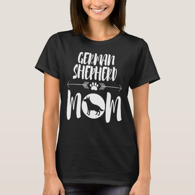 Hundägare German Shepherd Mamma Say T Shirt (Framsida)