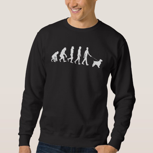 Hundägare Hundras Evolution Cocker Spaniel Kärlek Lång Ärmad Tröja (Framsida)