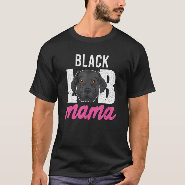 Hundägare Mamma Svartarbetslersvart L T Shirt (Framsida)