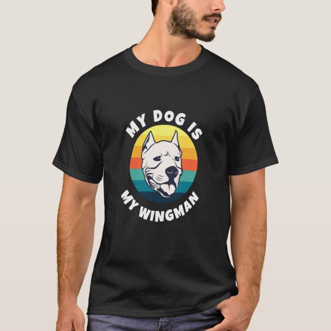 Hundägare Min Hund är min Wingman Bulldog Bull Ter T Shirt (Framsida)