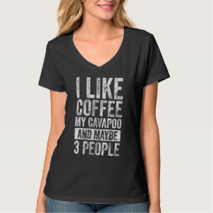 Hundägare tycker jag om kaffe min Cavapoo och kans T Shirt