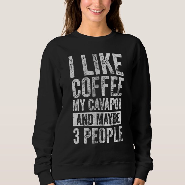Hundägare tycker jag om kaffe min Cavapoo och kans T Shirt (Framsida)