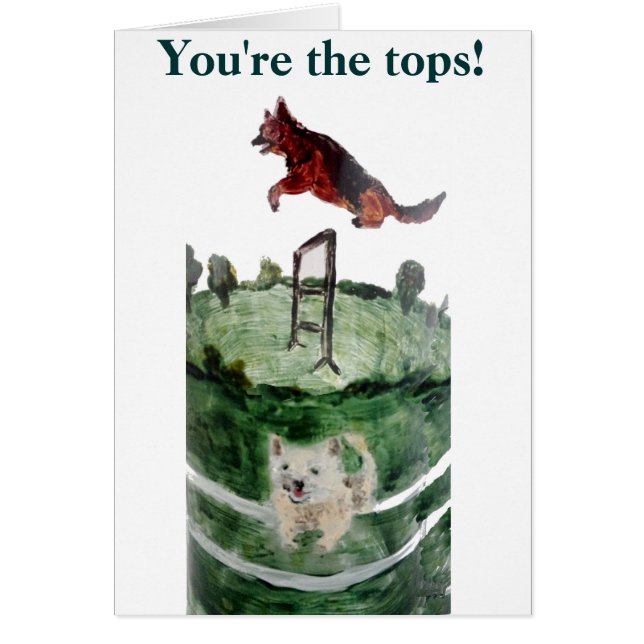 HundAgilitymålning Hälsningskort (Framsidan)