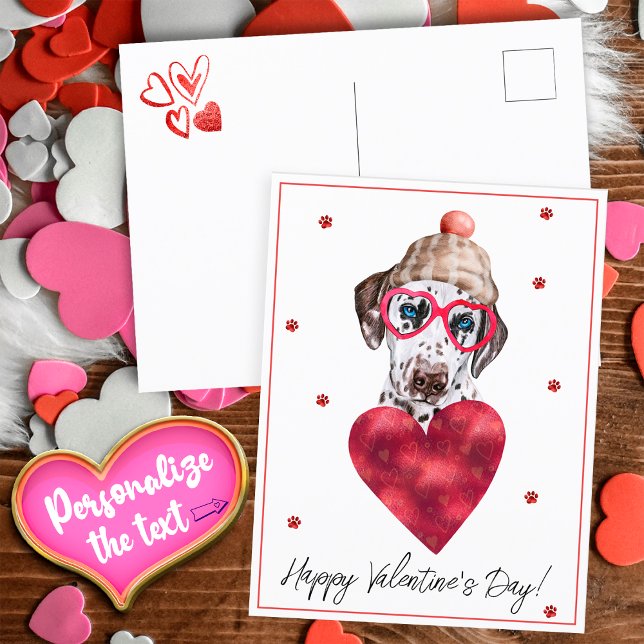 Hundälskare Alla hjärtans dag present Dalmatiner Helg Vykort (Skapare uppladdad)