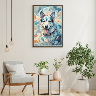Hundälskare Art/blå ton [3/3] Poster
