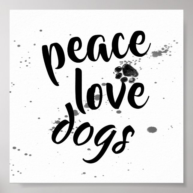 hundälskare, citattecken poster utskrift av färg (Framsidan)