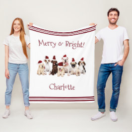 Hundälskare Den vackra jultomten med Namn Fleecefilt