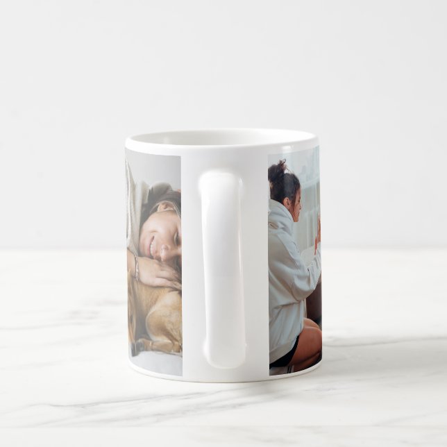 Hundälskare Djur Foto Collage Kaffemugg (Handtag)