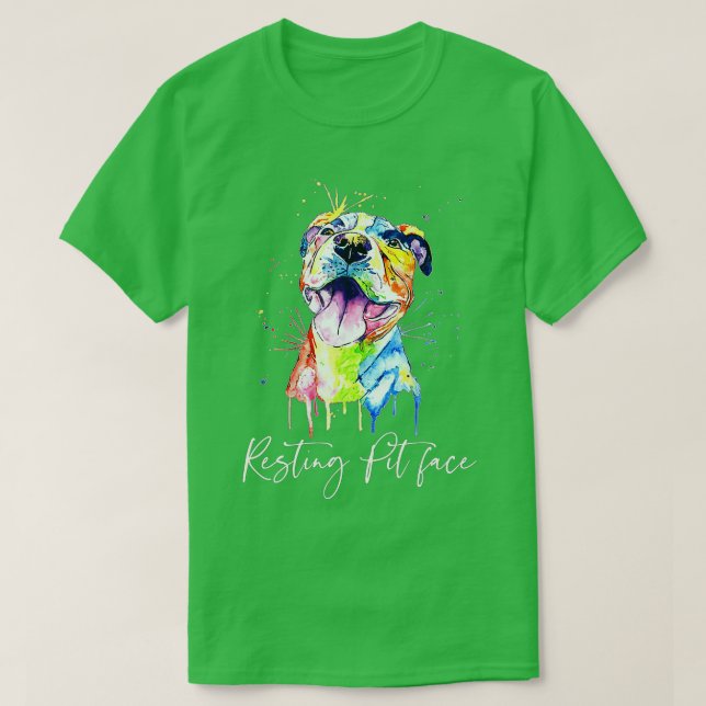Hundälskare för återställ Pit Ansikte Pitbull Wate T Shirt (Design framsida)