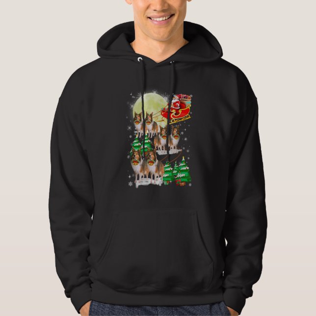 Hundälskare för julen i Julafton Hoodie (Framsida)