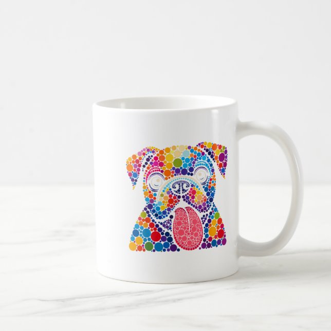 Hundälskare för Lundhund Polka Dot Lycklig Dot Dot Kaffemugg (Höger)