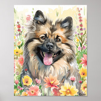 Hundälskare för med vattenfärgsnyckelhond Hund Poster